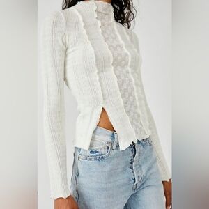 Free People Women's Lula Mock-Neck Long-Sleeve Top XS